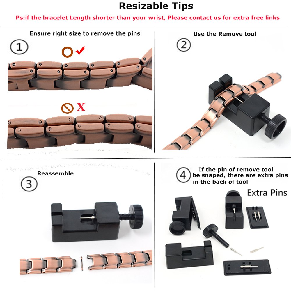 Magnetic Copper Bracelets Pain Relief for Men Women Arthritis Magnet Wristband Fathers Day Gifts By Santune