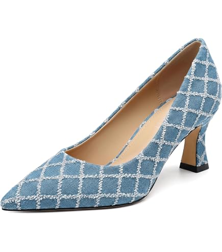 Amazon.com | GUAVAIVY Women's Pumps, Pointed Closed Toe Mid Heel