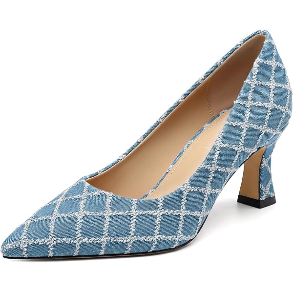 Amazon.com | GUAVAIVY Women's Pumps, Pointed Closed Toe Mid Heel