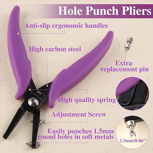 SPEEDWOX Metal Hole Punch Pliers Round Hole Punch Pliers For