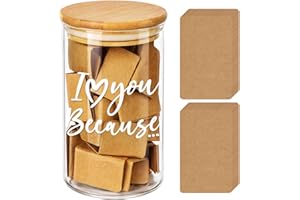 Reasons Why I Love You Jar 100 Love Notes for Him Her Memory Jar with Note Cards Cute Bf Gift Ideas Things for Date Night, Va