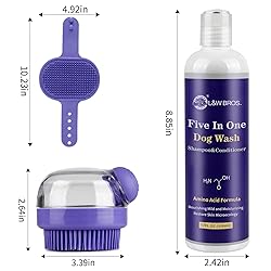 Comotech 3PCS Dog Bath Kit | 5-1 Dog Shampoo and