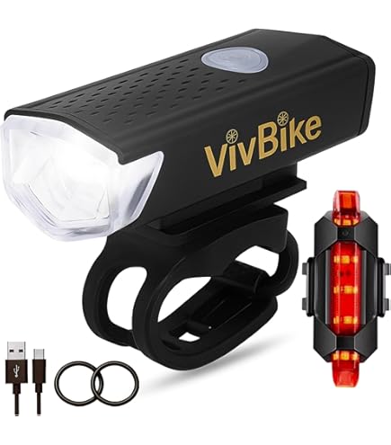 Lumière Vélo 5000 Lumens 3 LED - Rechargeable, étanche - Pour Conduite Nocturne