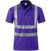 SMASYS Safety Polo Shirt High Visibility - Reflective Shirt Short Sleeve ANSI Standards Construction Work Wear for Men and Women (Purple, 2XL)