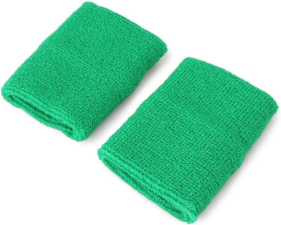 Mallofusa 10 Pack Colorful Sports Basketball Football Absorbent Wristband Party Outdoor Activity (Green): Clothing