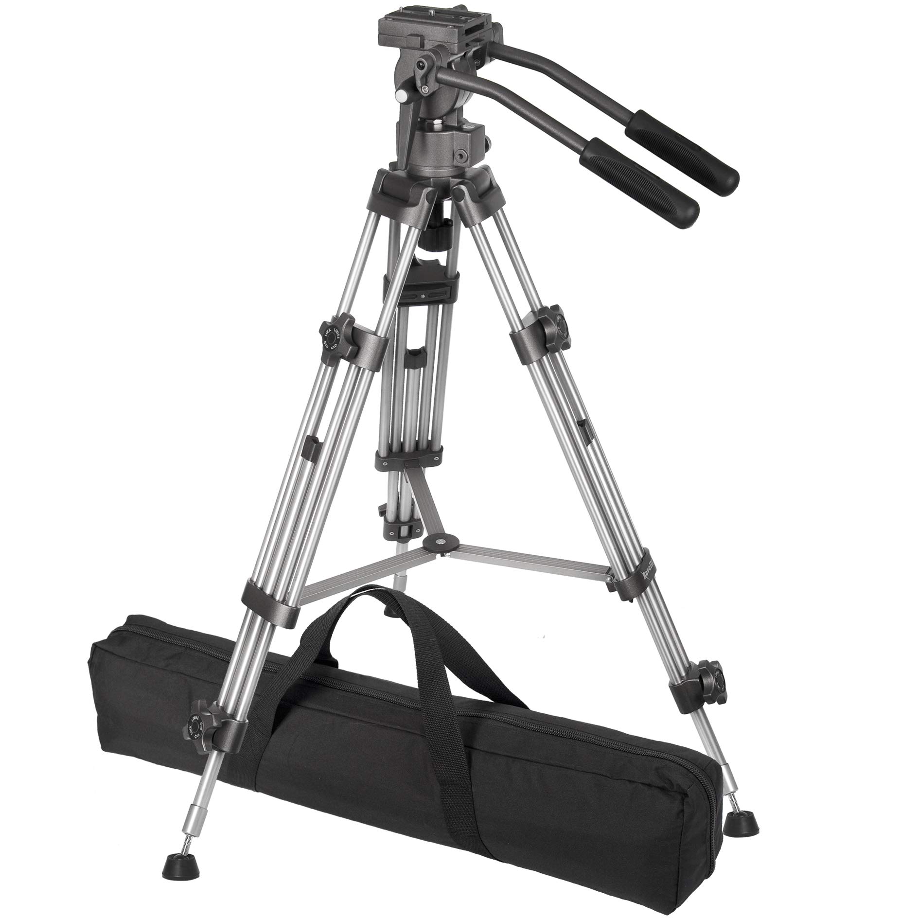 Ravelli AVTP Professional 65 mm Video Camera Tripod with Fluid Head and a Carry Bag
