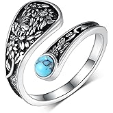 Daixiya Spoon Rings for Women 925 Sterling Silver Mushroom/Phoenix/Snake/Cardinal/Octopus/Tree of Life/Sunflower/Highland Cow/Dragonfly/Dragon/Horse/Sea Turtle/Frog Rings