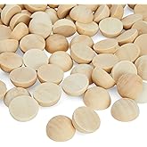 Juvale Wood Balls for Crafts - 1 in, Brown, 100 Pack - Half Wooden Balls & Semi-Circle Domes for Gnome Noses & Wreath Making