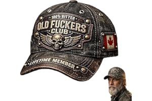 Old Fuckers Club-Vintage Baseball Cap,100% Bitter Lifetime Member Vintage Cotton Baseball Cap,Adjustable Distressed Hat