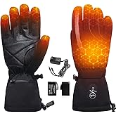 Heated Gloves for Men Women, Winter Hand Warmers 7.4V Rechargeable Powered Battery Electric Touchscreen Water Resistant Heating Gloves for Cycling Motorcycle Skiing Snowboarding Hiking Hunting