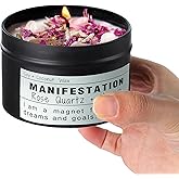 Crystal Soy Candles, Handmade Wishing Gifts, Wishing Law of Attraction, Moon Magic, Birthday Candle Gifts. (Manifestation)