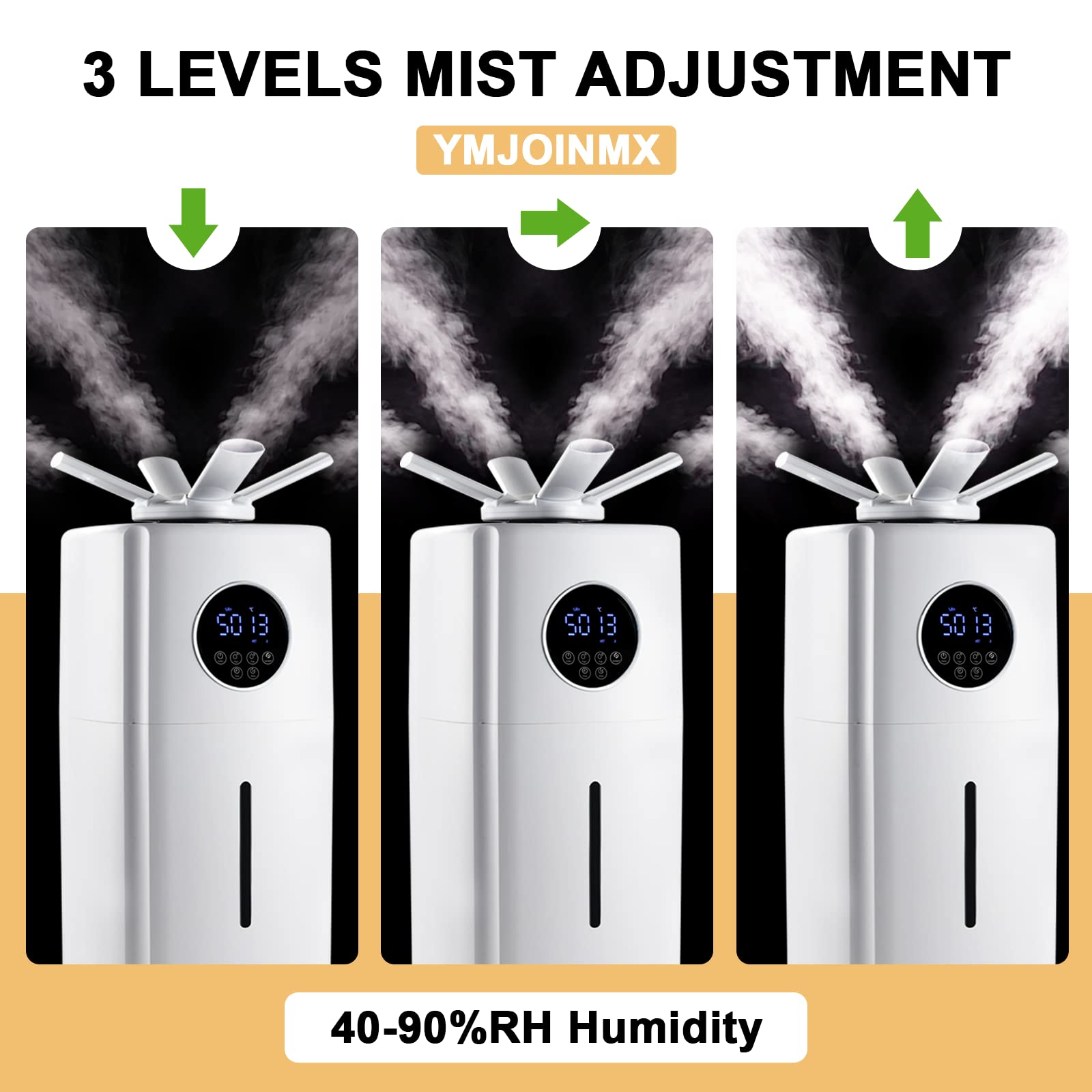 Commercial Industrial Humidifier Whole House Humidifier 5.5Gals Water Tank Max 2000ml/h Mist Output Top Filling Humidifier for Plant Large Greenhouse 110V