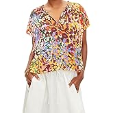 Velvet by Graham & Spencer Womens Trixy Printed Viscose Blouse