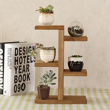 Mini Ladder Shelf Teakpeak 3 Tier Wooden Ladder Shelf Small Office Table Top Storage Rack Amazon Co Uk Kitchen Home