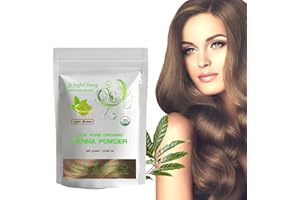 JOYFUL YOUNG 100% Organic Henna Hair Color – Natural, Chemical-Free Hair Dye for Rich, Vibrant Color & Gloss – Grey Coverage, Safe for All Hair Types, Vegan Non-Toxic, Herbal Hair Treatment (LIGHT BROWN)
