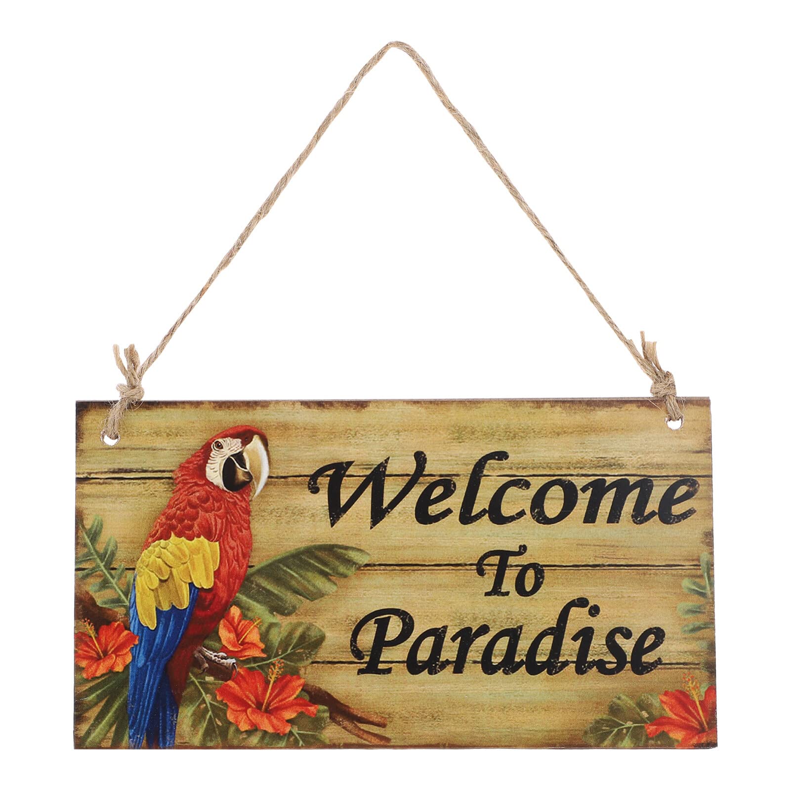 BESTOYARD Wooden Hawaiian Luau Summer Beach Party Hanging Sign Wall Decoration