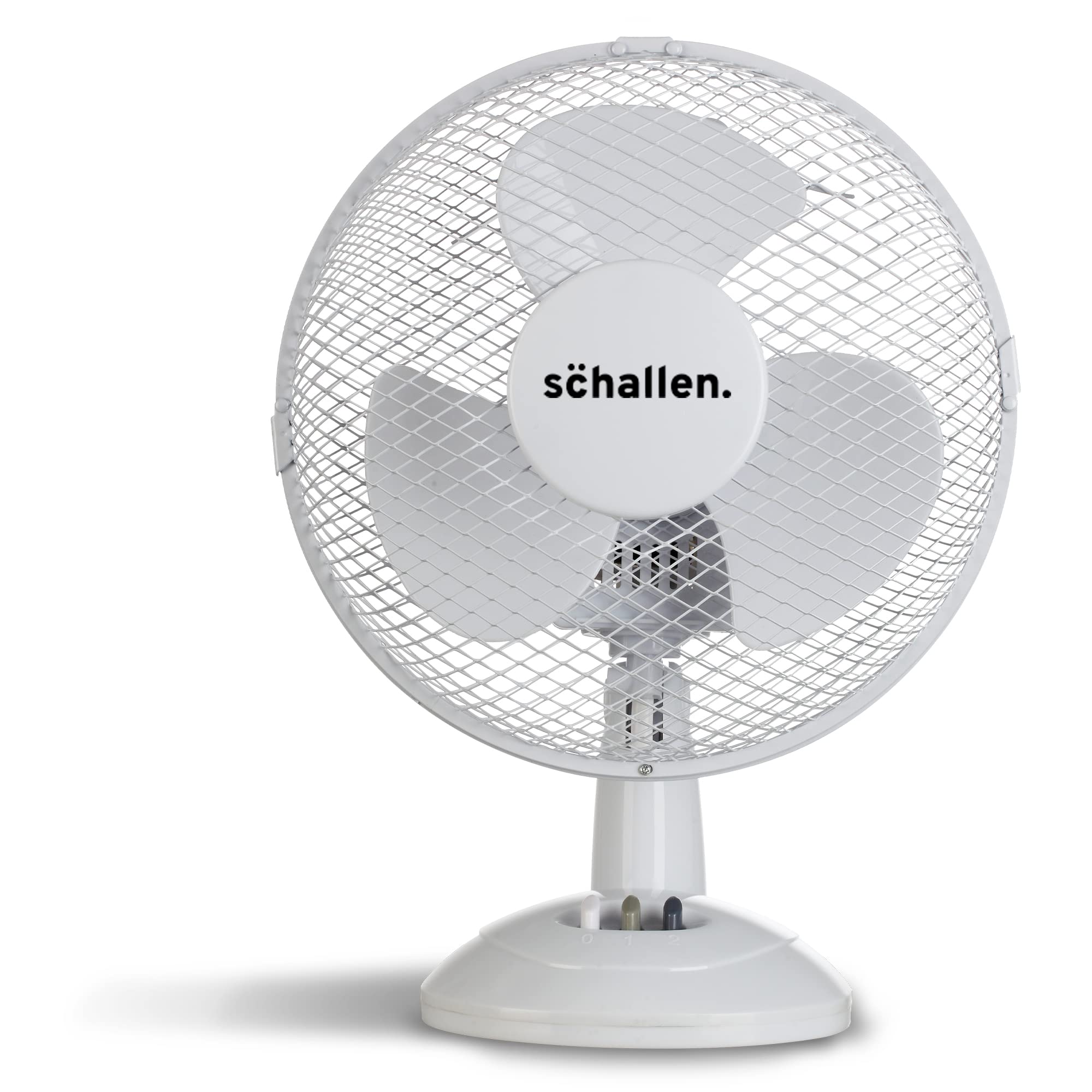 Schallen Small 9" Portable Desk Table Oscillating Cooling Fan with 2 Speed Setting & Quiet Operation (White)