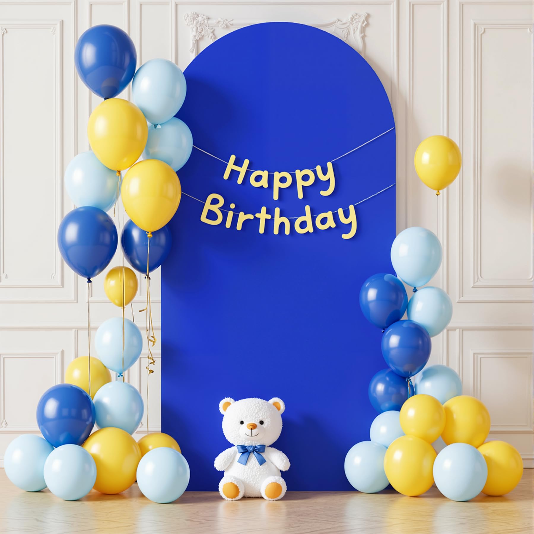 Photo 1 of 7.2FT Royal Blue Arch Backdrop Cover,Spandex Fitted Wedding Arch Stand Covers Round Top Chiara Arch Covers Stretchy Backdrop for Birthday Party Ceremony Banquet Decoration