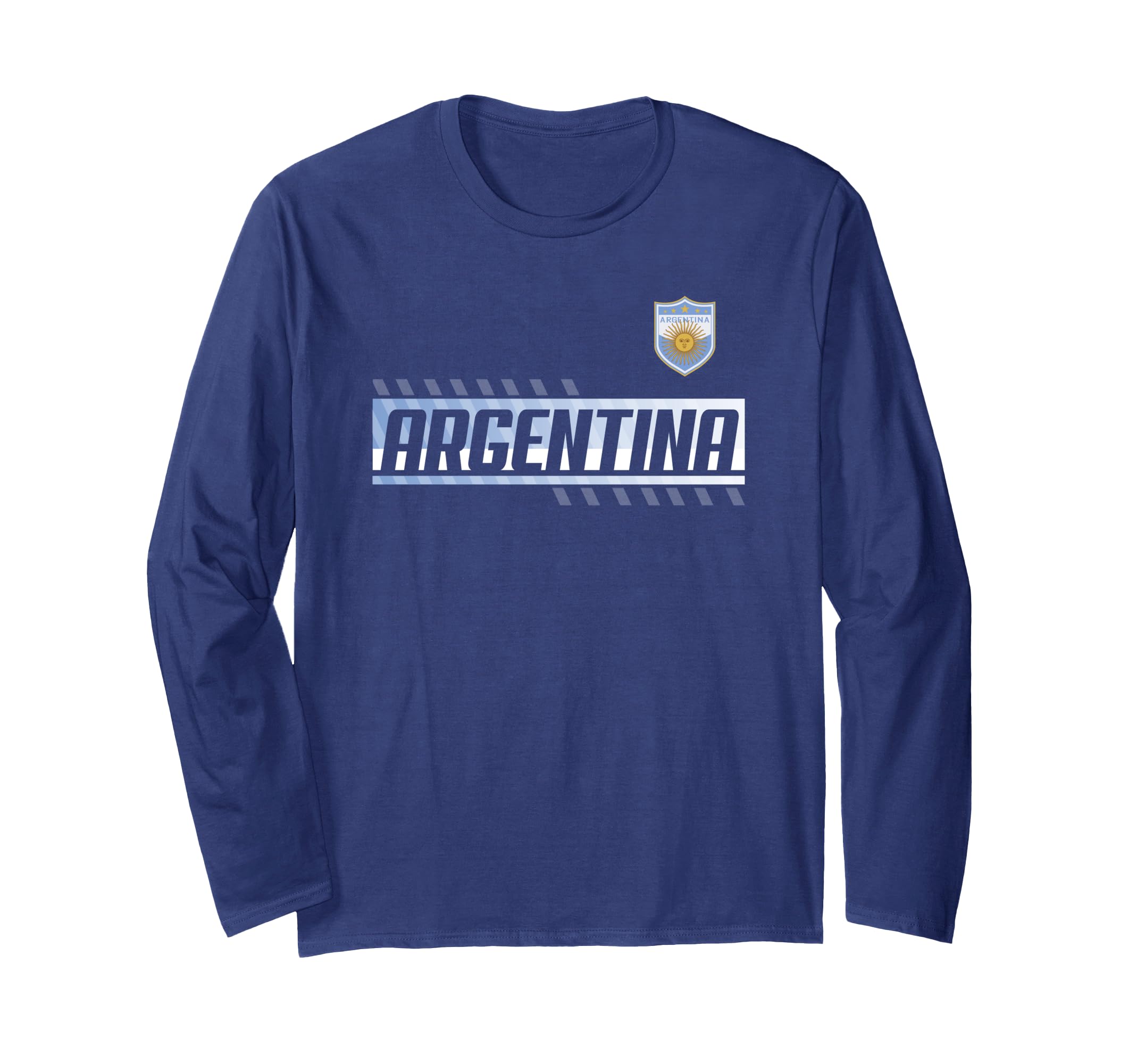 Argentina Text Outline Football Pocket Long Sleeve T-Shirt