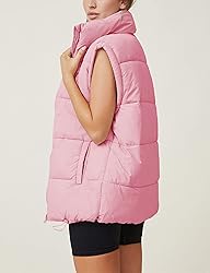 Freyhem Puffer Vest Women Sleeveless Quilted Zip Up