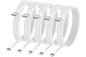 NIUBIL 5pack 10 ft iPhone Charger Long Cord [Apple MFi Certified] 10ft Lightning to USB Charging Cable Fast High Speed Charger Cords for Apple iPhone 14/13/12/11 Pro Max/XS MAX/XR/XS/X 10 Foot White