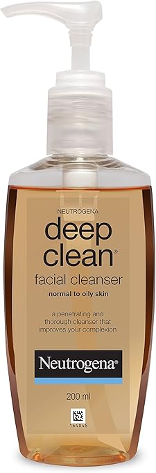 neutrogena deep clean facial cleanser normal to oily skin 200ml