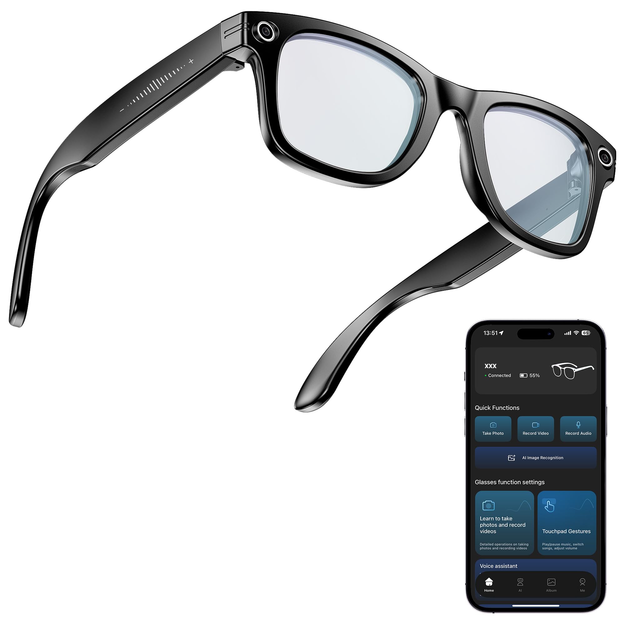 Yowow BIT AI Smart Camera Glasses With 2K Ultra Wide Anti Shake Camera yowow-bit-ai-smart-camera-glasses-with-2k-ultra-wide-anti-shake-camera