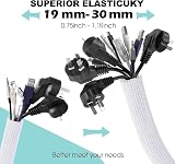 AGPTEK White Cable Tidy Sleeve 2 Pack 5ft - 1.2 Inch Wire Cover Cord Organizer view 3
