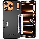 Scooch for iPhone 17 Pro Max Case with Card Holder, Moneymate Wallet Case with Hidden Card Slot and Protection for 4 Cards, 10-Foot Drop Protection, Black