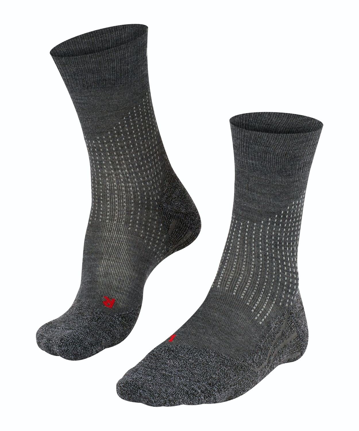 FALKE Calcetines de lana estabilizadores para correr para hombre, tripulación, amortiguación media, alta protección, transpirables de secado rápido, lana merino, 1 par