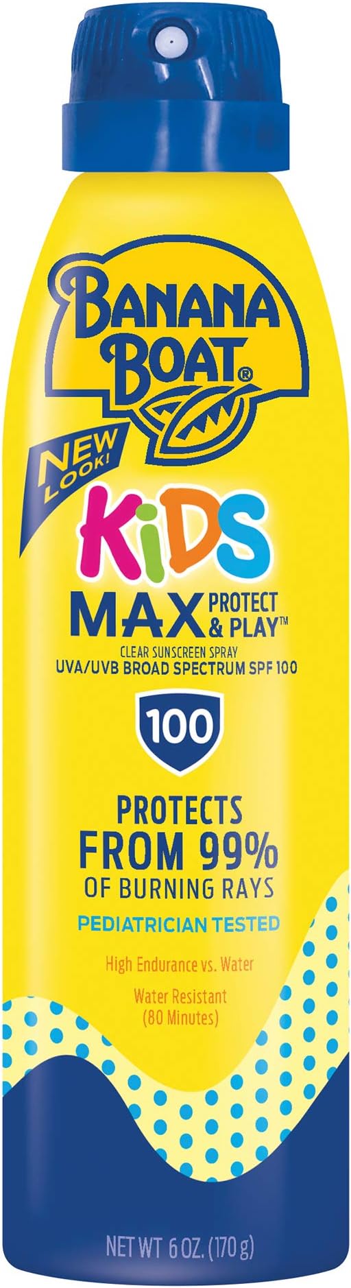Banana Boat Kids Max Protect Play Clear Spray Sunscreen SPF 110, 6 oz
