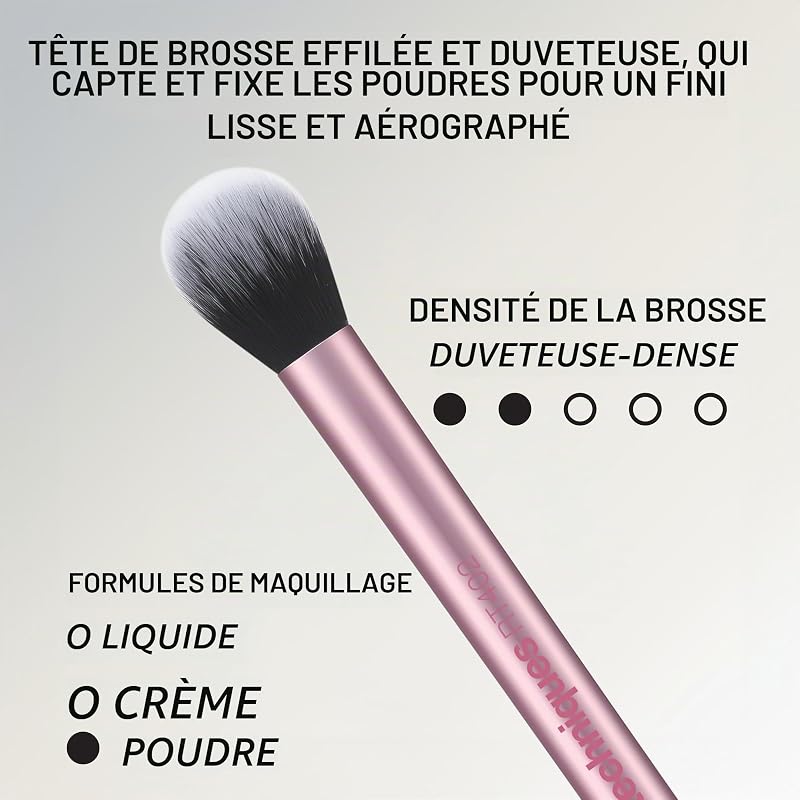 Ensemble de 5 pièces Everyday Essentials +, pinceaux à maquillage et éponge à maquillage, pour fond de teint, fard à joues, poudre bronzante, sans cruauté envers les animaux