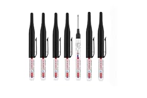 6Pcs Multi Purpose Deep Hole Marker Pens,Long Nib Head Marker Waterproof Colorful Carpenter Pen for Bathroom Woodworking Deco