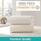 Clair de Lune 2 Pack Moses Basket Sheets 74 x 30 cm Cream Jersey Cotton view 2