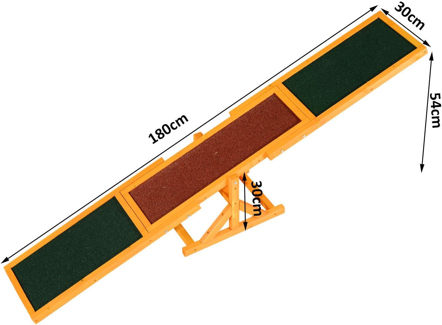 PawHut Wooden Pet Seesaw for Big Dogs Agility Training Equipment for Dogs with Anti-Slip surface, 180 x 30 x 30cm - Natural - Image 3