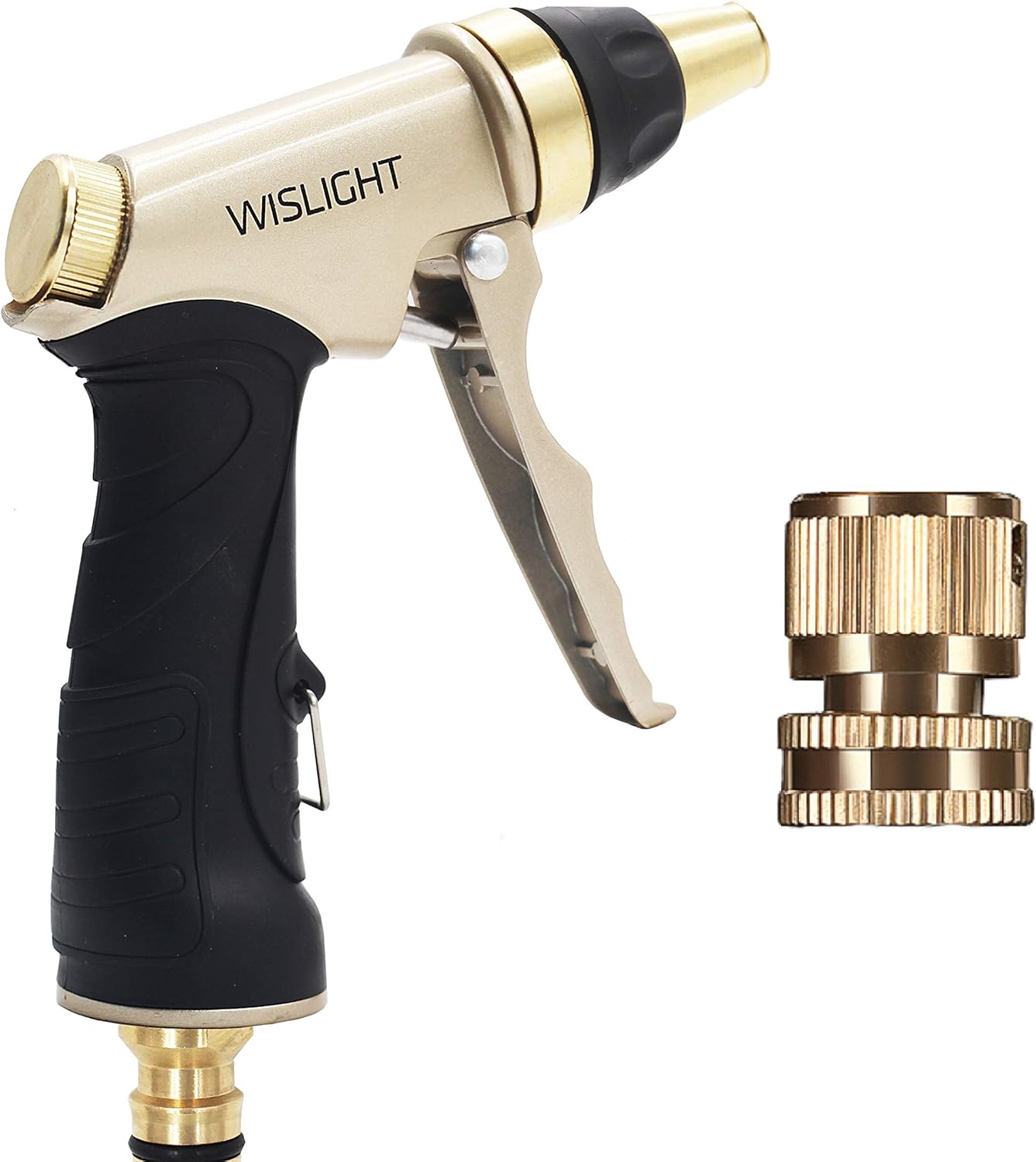 Garden Hose Nozzle, Adjustable and High Pressure Pistol Grip Sprayer for Watering Plants, Washing Cars, Showering Dogs, Metal Spray Gun with Brass Nozzle, Water Hose Nozzle with Adjustable Tip
