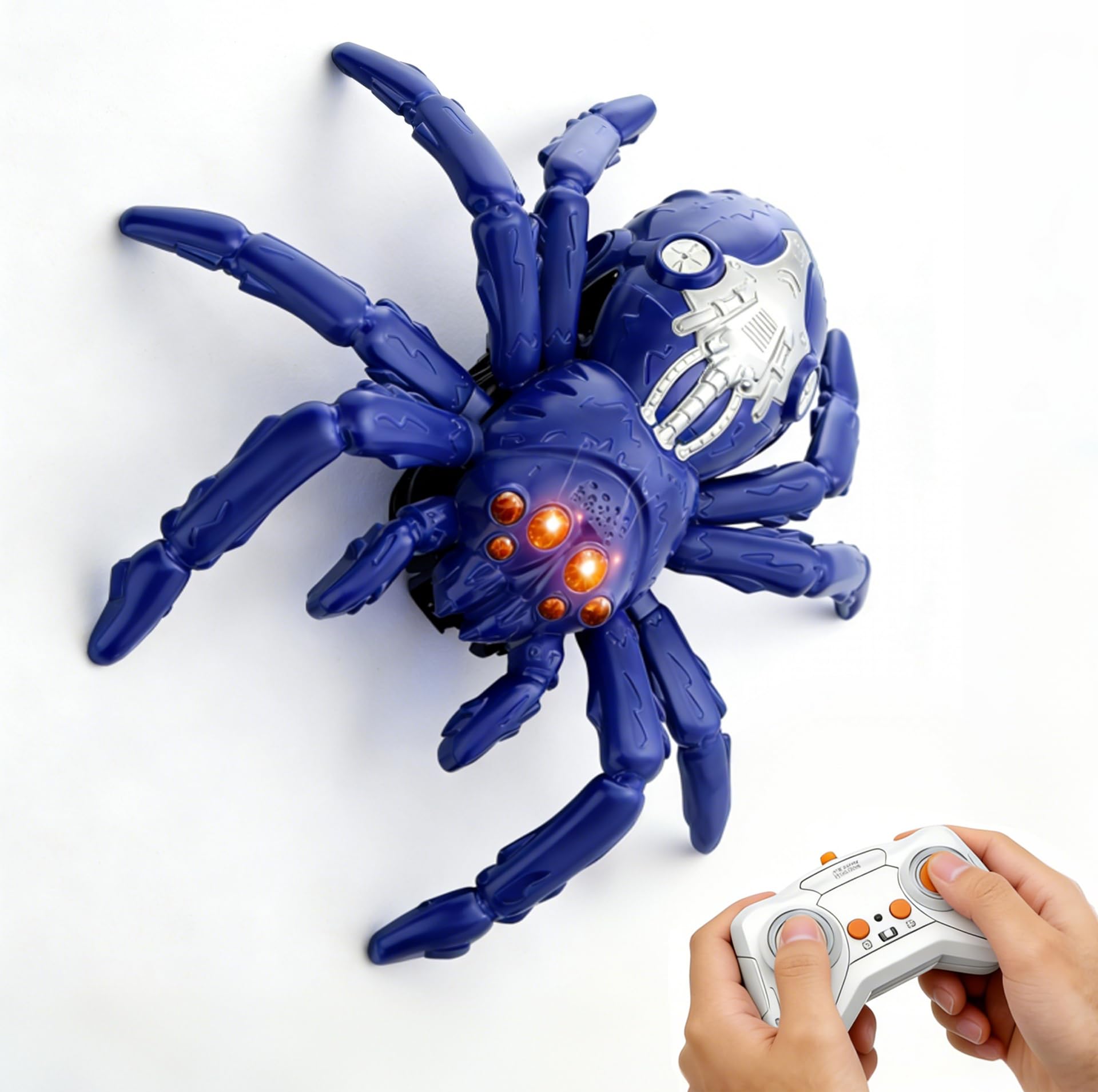 Whizant Remote Control Spider Toy with LED Eyes, Rechargeable Rc Crawler, Wall Climbing Toy Robots for Kids (Purple)