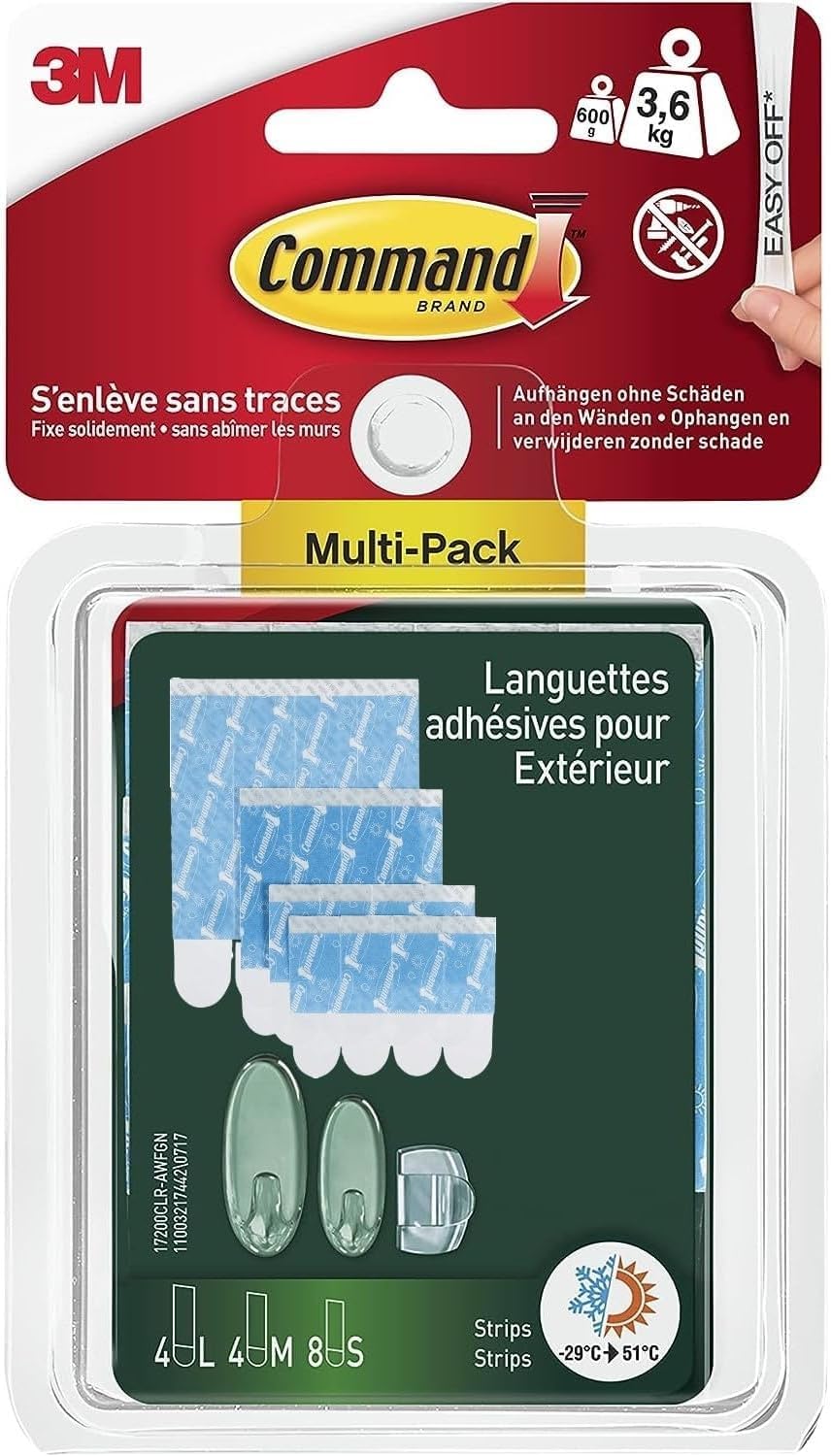 Command Outdoor Refill Strips Assorted Multi-Pack 3.6 kg Holds Power