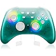 Mytrix Wireless Pro Controllers with Hall Effect Joysticks/Hall Trigger (No Drift), Black Ice Bluetooth Controller for Nintendo Switch, Windows PC iOS Android Steam with RGB Light/Programmable/Turbo