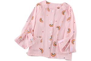 SOEDZUNG Kids Post Surgery Shirt, Full Open Fracture Clothes with Magic Stickers, Soft Breathable Cotton Gauze, Easy Wear for Boys Girls(Pink,L)