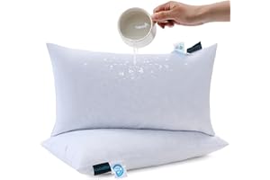 KAKABELL Throw Pillow Inserts Waterproof 16X26 Set of 2 Down Feather Filled Sofa Pillow Inserts with 100% Cotton Shell Decorative Pillows for Couch-Bed Outdoor Cushion Pillow Insert