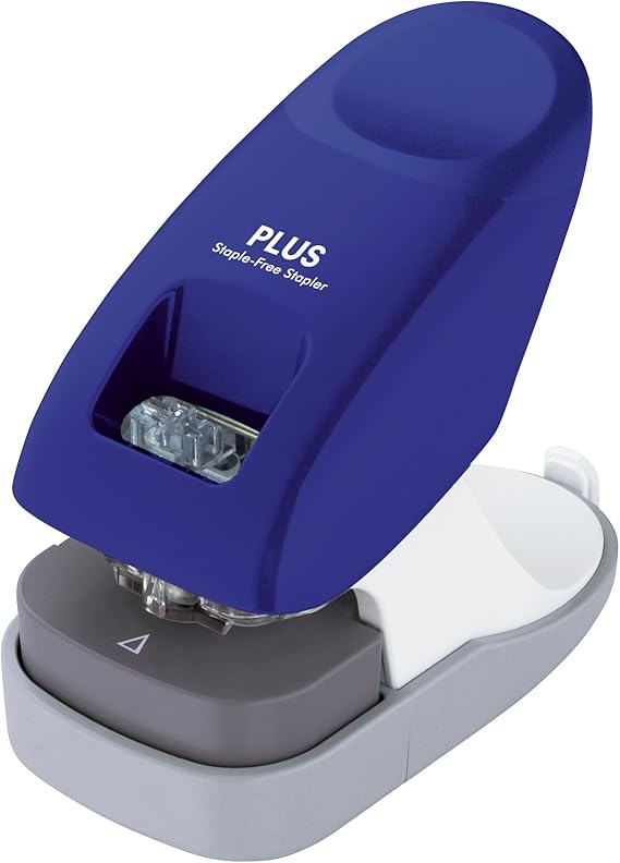 PLUS Japan, StapleFree Stapler Desktop Model Blue, 10 sheet capacity, 1 piece pack (1 x 1