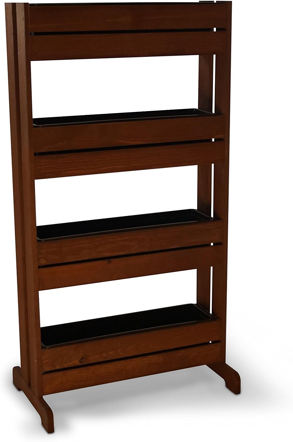 Soporte vertical de madera para plantas con 4 maceteros de ...