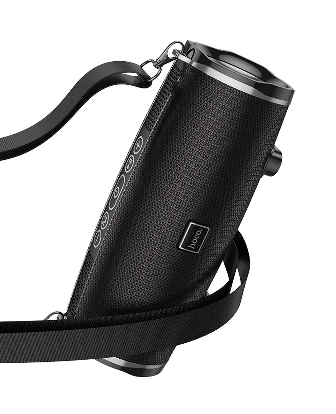 HOCO Wireless Speaker | Portable Loudspeaker BT V5.0 | Bluetooth Speaker with 2400mAh Battery | 4 Hours of Calls and Music | Speaker for Home, Sports, Outdoors and Travel (Black)