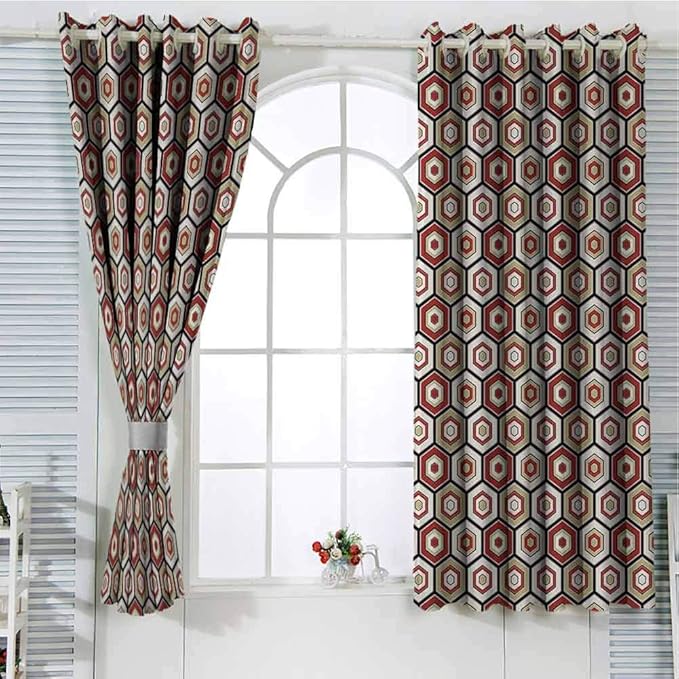 Jinguizi Grommet Window Curtain Curtains Geometric,Japanese Culture