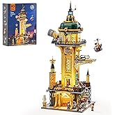 Funwhole Steampunk Observatory Tower Lighting Building-Bricks Set - Astronomy Tower 2744 Pcs Collection Display Set for Adult