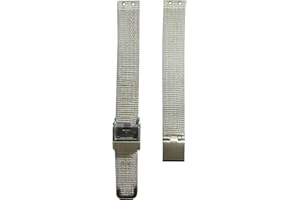 NZZXTO Replacement Watch Band for Bering Unisex Watch with Screw 12mm (hole spacing 5MM) （12mm Silver
