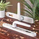 Bwintech 1 Set White UPVC Door Handle 92mm 210mm 243mm Plate Length view 7