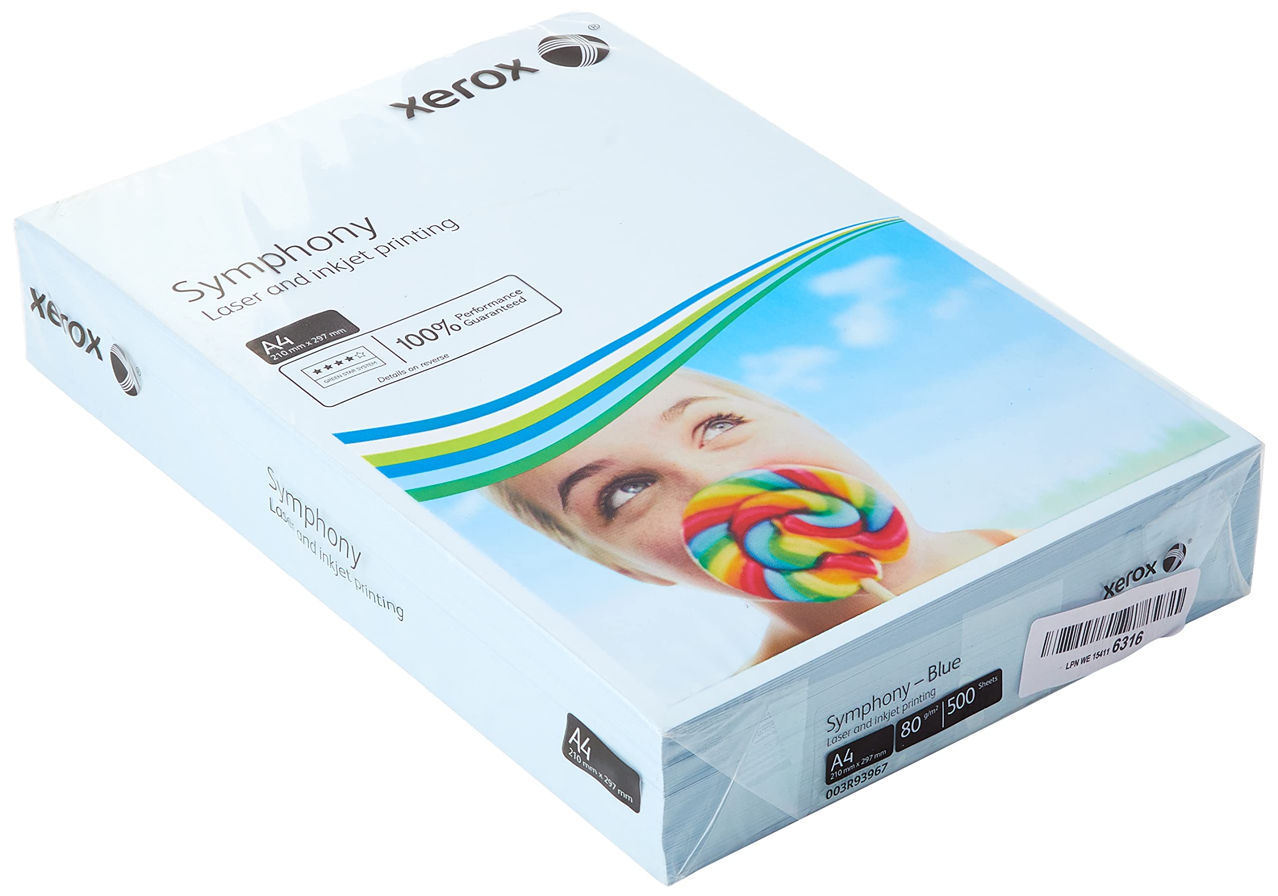 Xerox Symphony Coloured Paper Multifunctional Ream-Wrapped 80gsm A4 Blue Ref 003R93967 [500 Sheets]