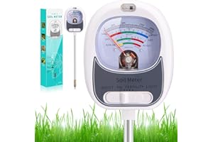 AENNCCI 4-in-1 Soil Test Kit, Soil Moisture Meter for Fertility, Light, Moisture, PH, Soil pH Meter, Soil Tester, Moisture Meter for House Plants, Garden, Lawn, Farm, Indoor & Outdoor Use(Pearl White)